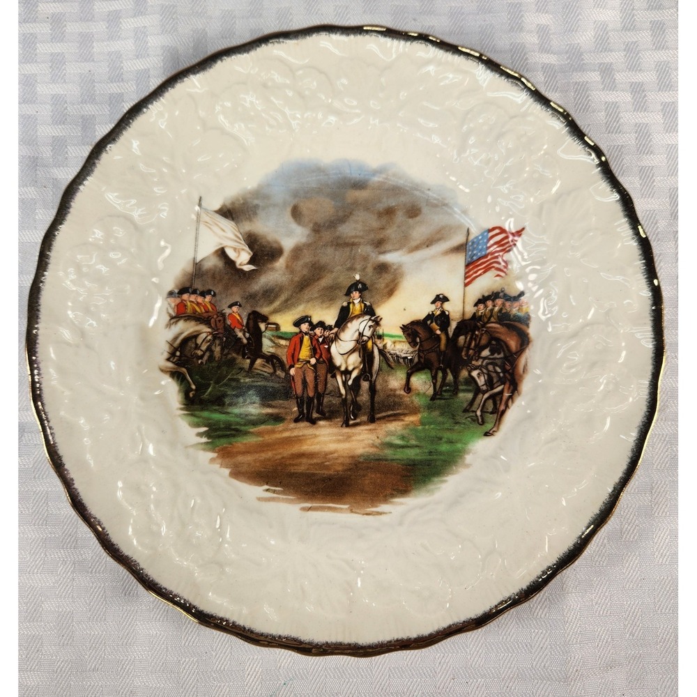 Alfred Meakin Portrait Plate Surrender of Lord Cornwallis John Trumbull Vintage